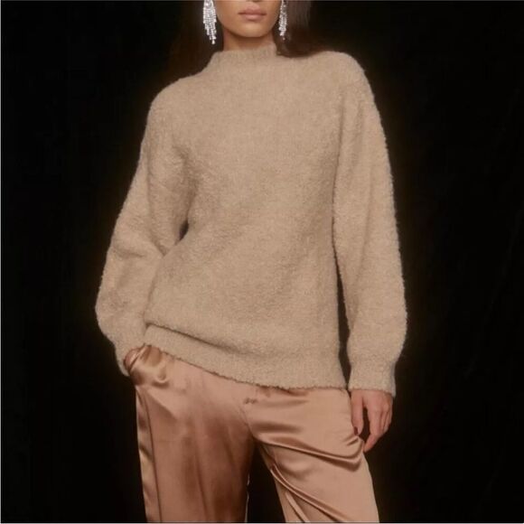 Reformation Alpaca Linen Blend Ambrose Bouclé Sweater in Ginger Medium - Picture 1 of 9